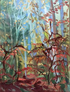 Forest Light and Sumac, 9x12" image 0