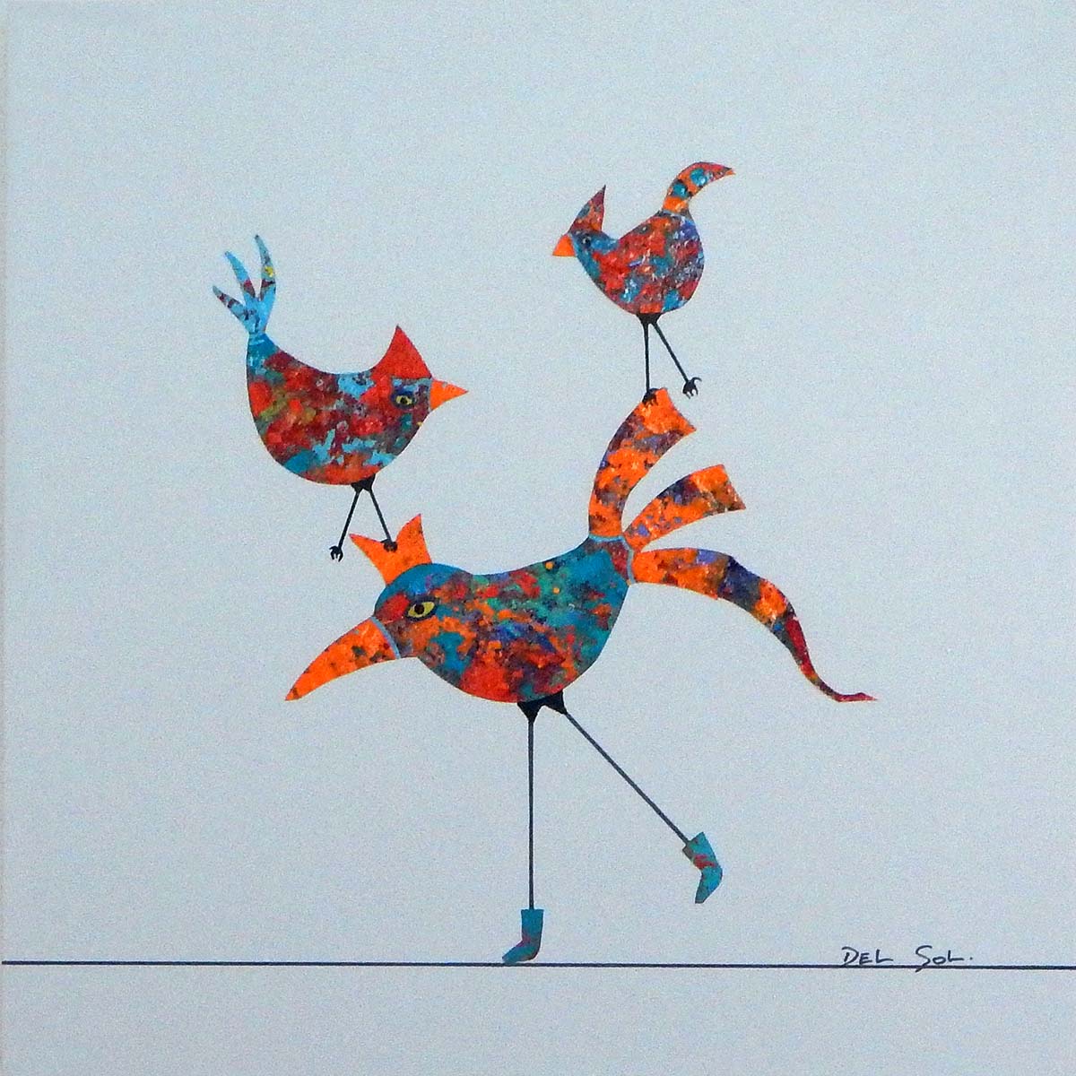 Funky Birds XC: Dancing Trio 4 12x12" image 0