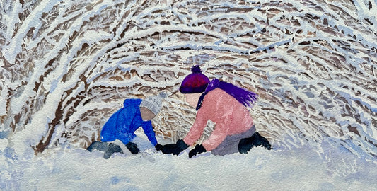Playing in the Snow Gatineau Park 6x12" image 0
