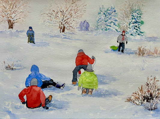 Sledding 9 x 12 image 0
