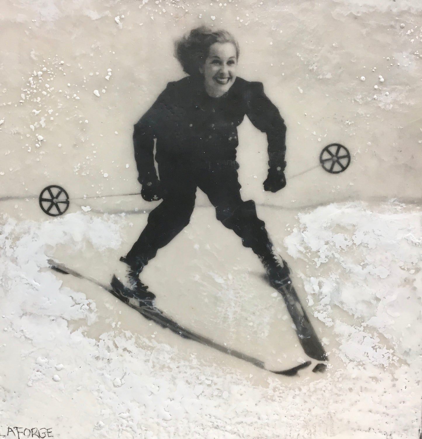 Vintage Skier 1, 12x12" image 0