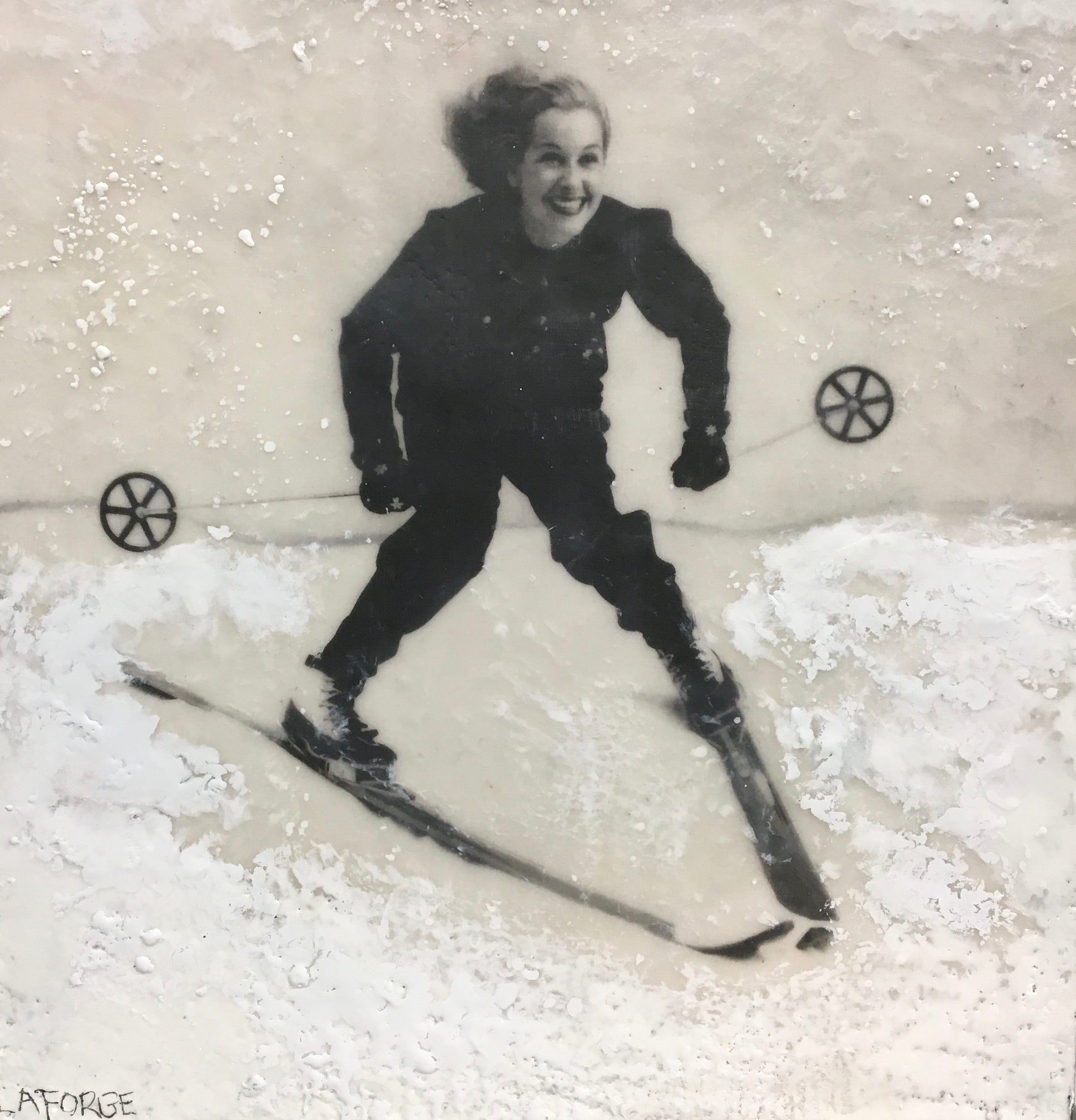 Vintage Skier 1, 12x12" image 0