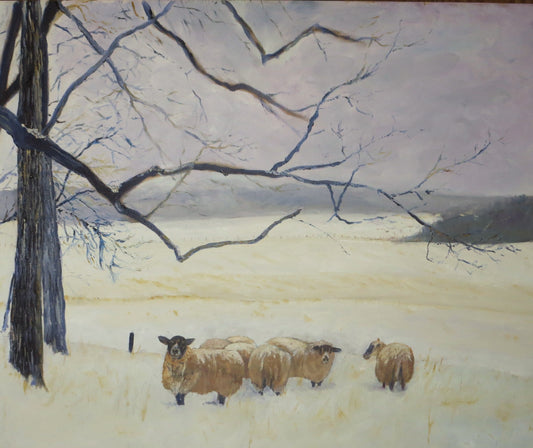 Sheep in Winter 20H x 30W image 0