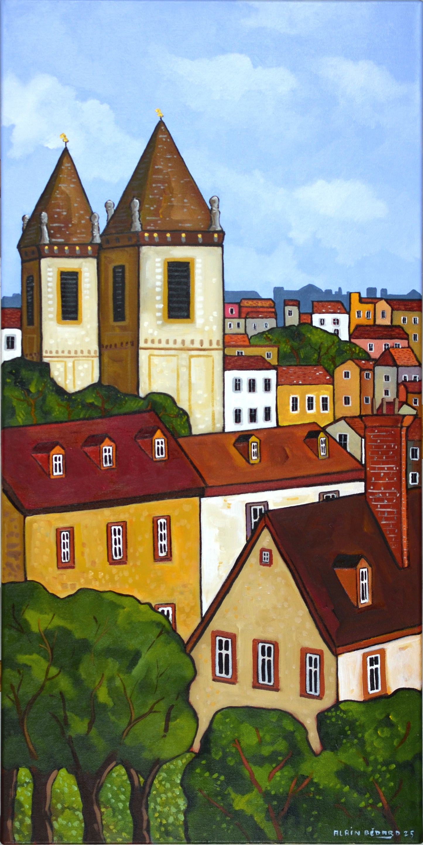 Les deux clochers, 36x18" image 0