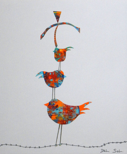 Funky Birds XLIV: The Acrobats, 12x10" image 0