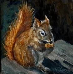 Sunset Squirrel, 6x6" image 0