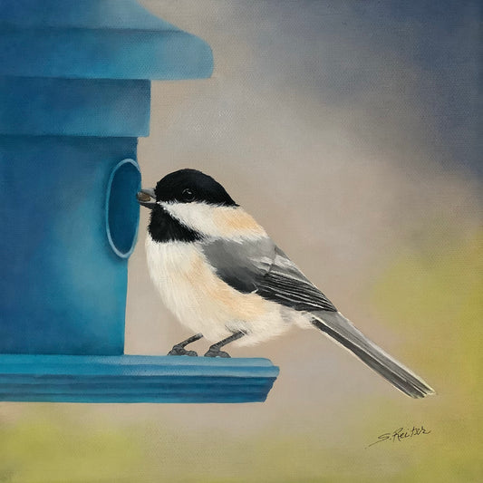 Visitor to my Feeder, 10x10" image 0