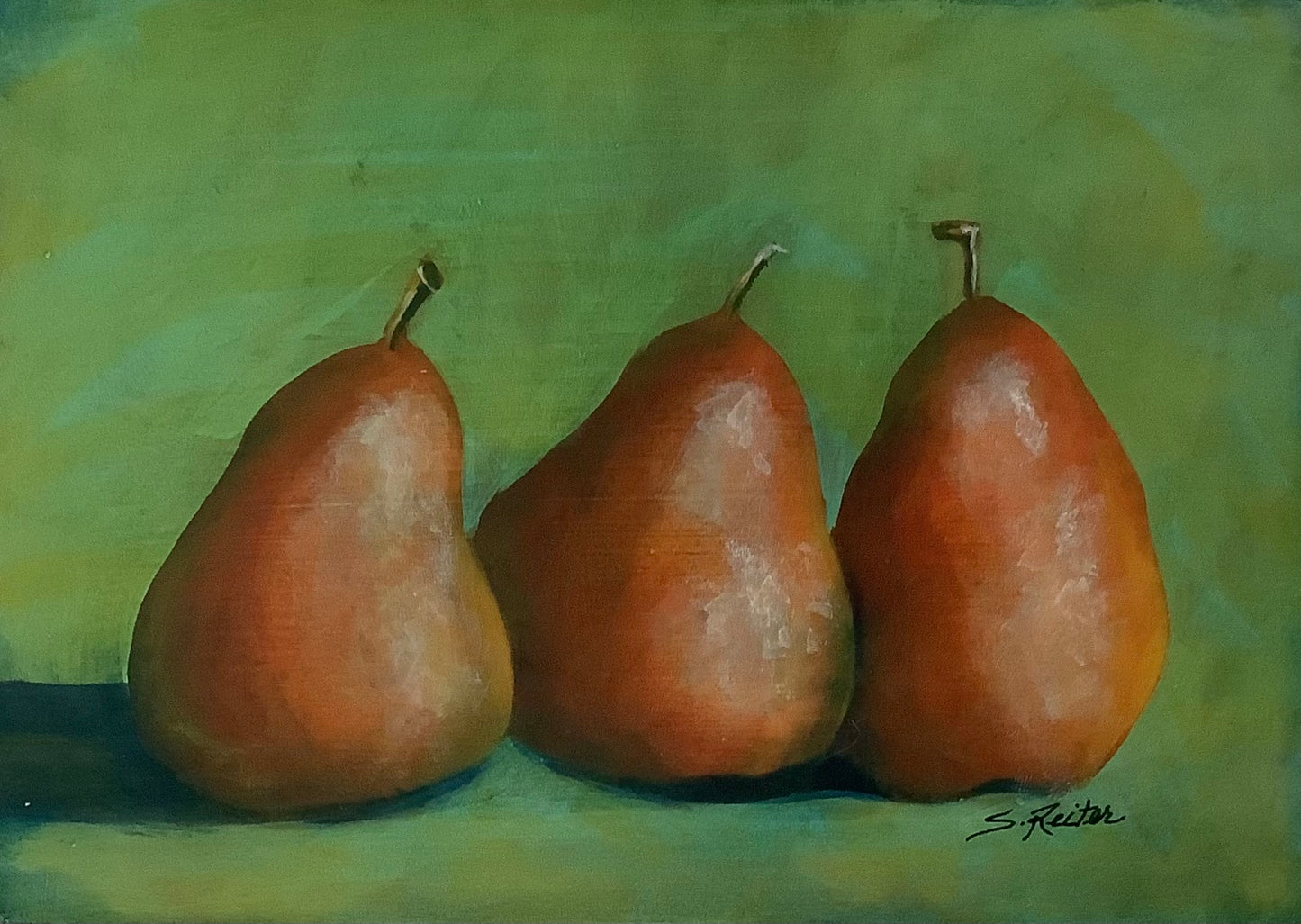Three Pears in a Row 6 3/4x 4 3/4" image 0