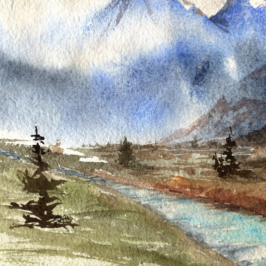 River at the Mountains 10"x8" image 0