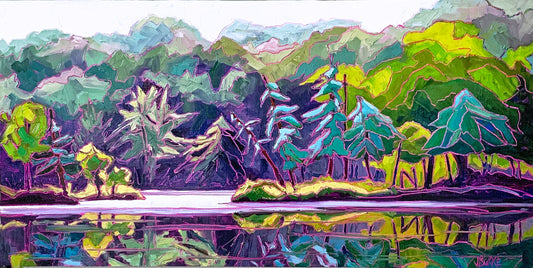Kayak Morning of Wondrous Light-30x15” image 0