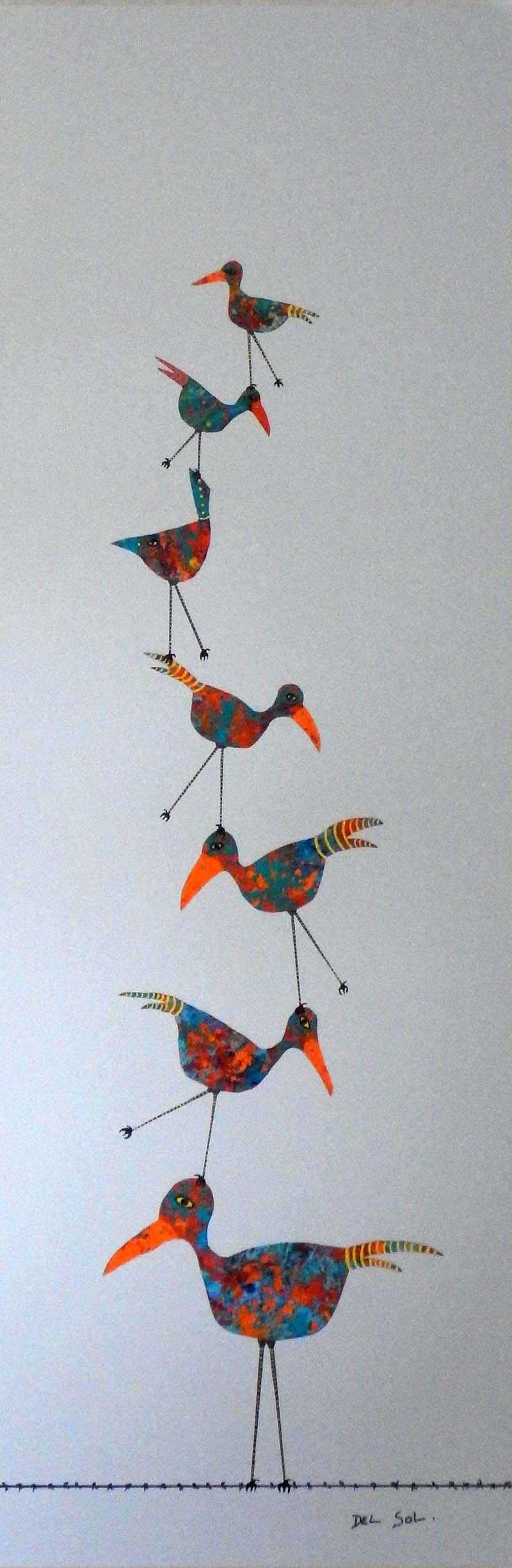 Funky Birds LXVIII: The Acrobats 30x10" image 0
