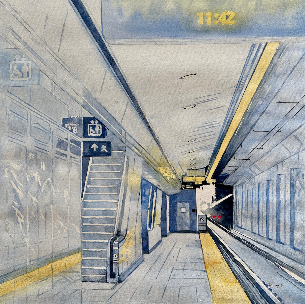 Arriving at Lyon  17.5x17.5" image 0
