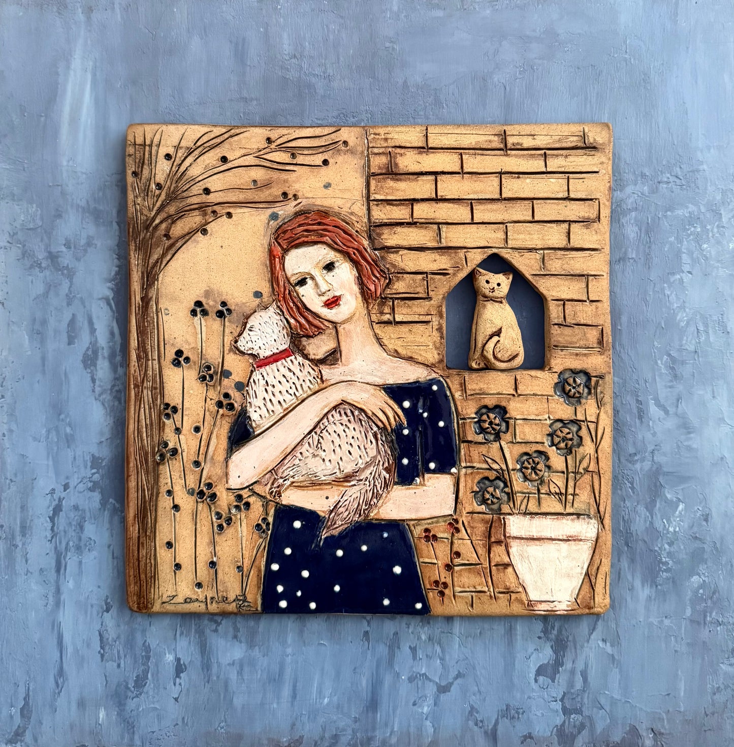 Women and a Cat     12x12 image 0