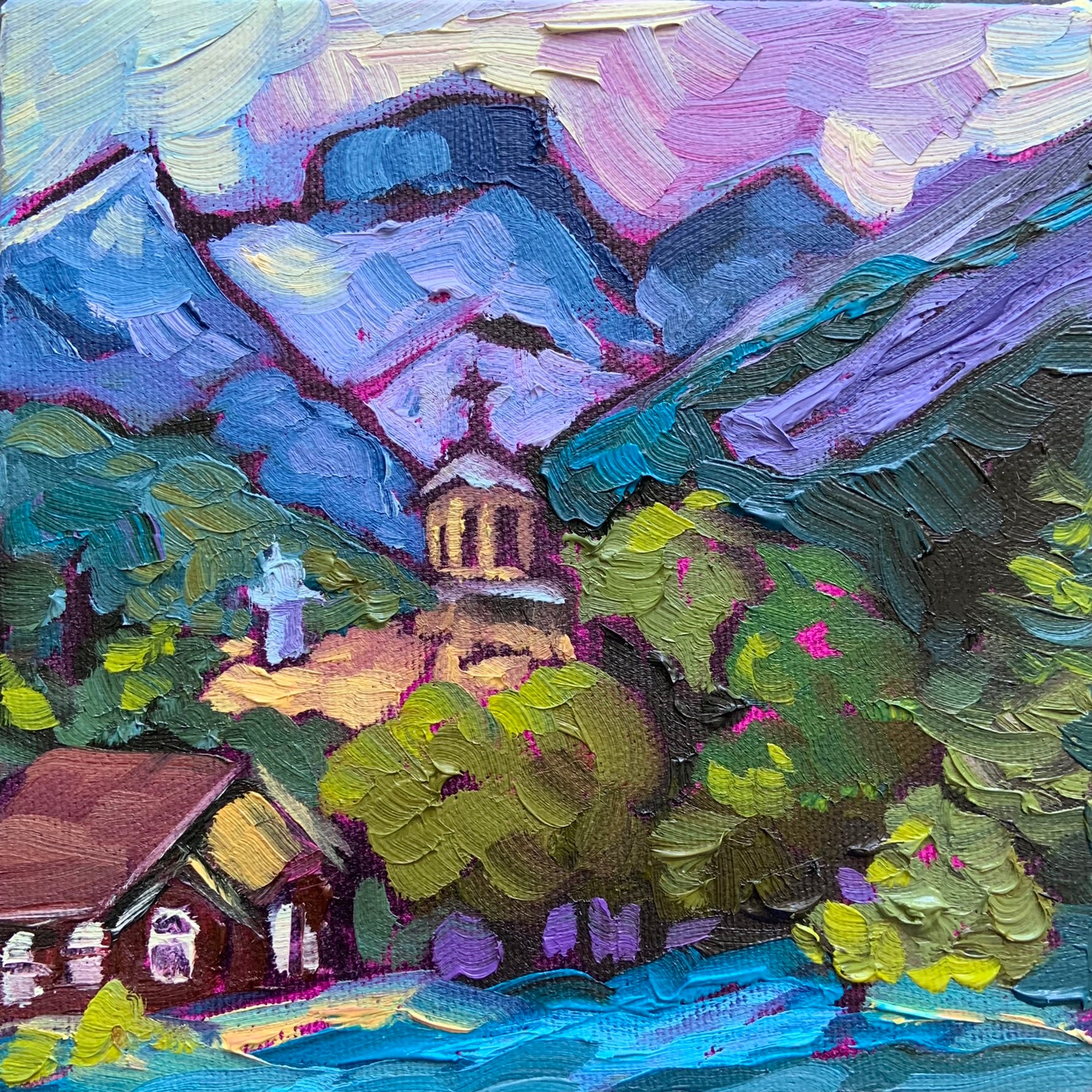 The Three Sisters Fernie, B.C. 6x6" image 0