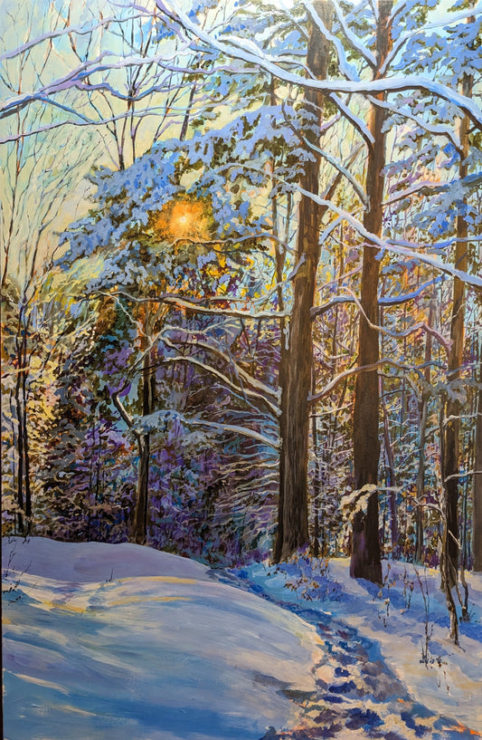 Snow Trails Late Afternoon,  24x36" image 0