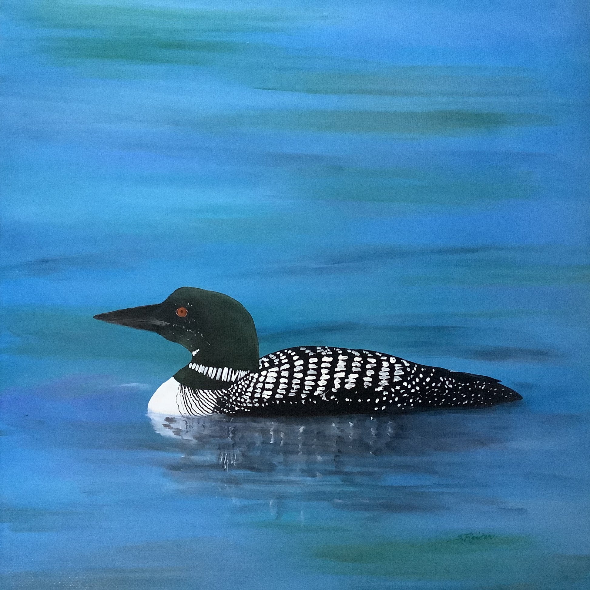 Silence (Loon), 12x12" image 0