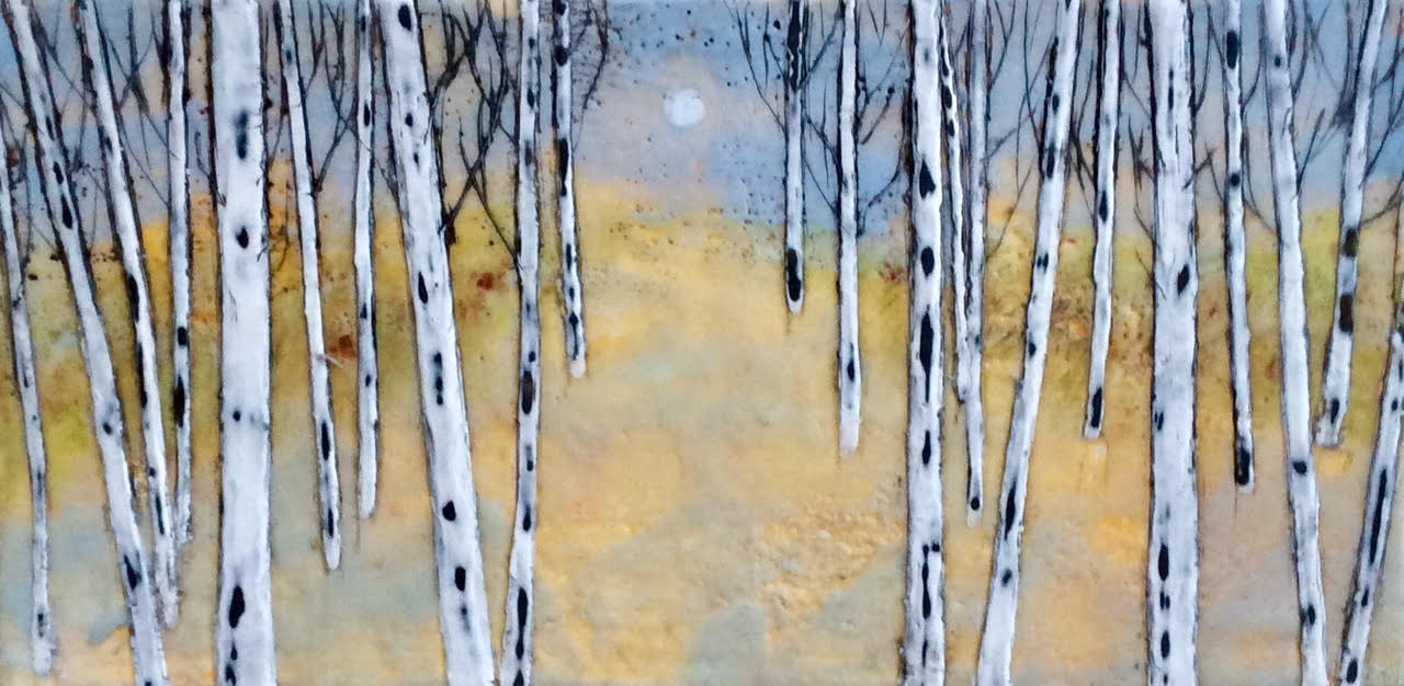 Fall Birches 12x6 image 0