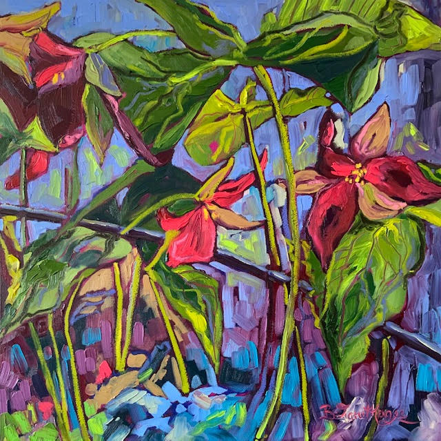 "Salut l'Hiver" Trilliums Series #2, 24x24" image 0