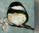 Little Inquisitive Chickadee, 6x6" image 0