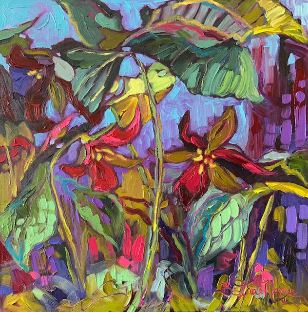 "Salut l'Hiver" Trilliums Series 3, 16x16" image 0