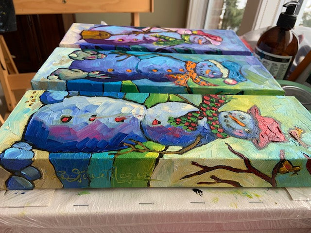 Winter Friends 1     12"x4" image 2