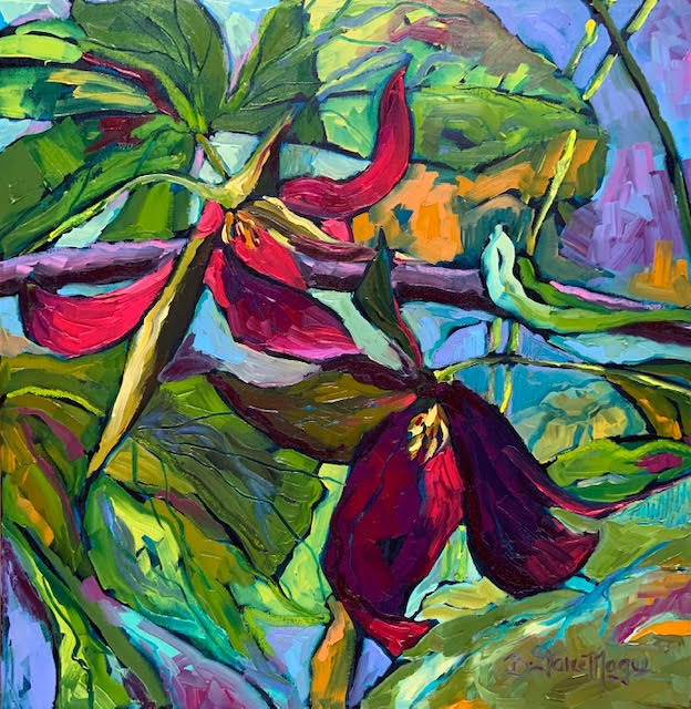 "Salut l'Hiver" Trilliums Series #1, 20H x 20W image 0