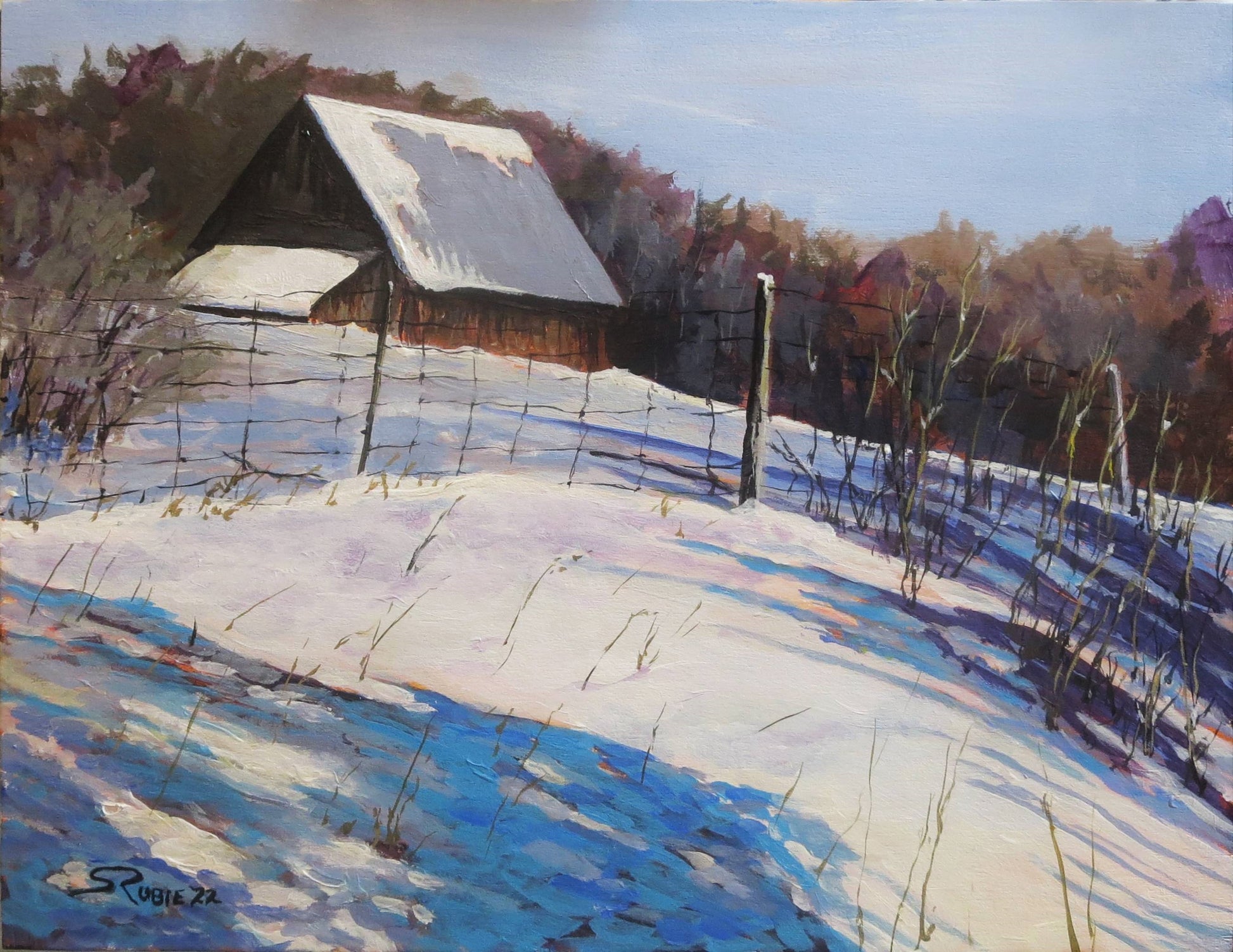 Ferguslea Barn in Winter 11x14" image 0