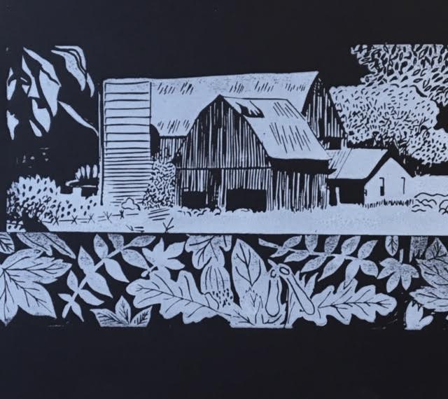 Barn in Moonlight- 7x5” image 0
