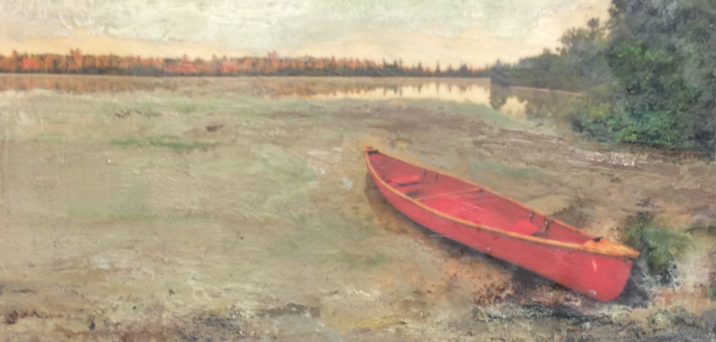 Red Canoe 12x24" unframed image 0