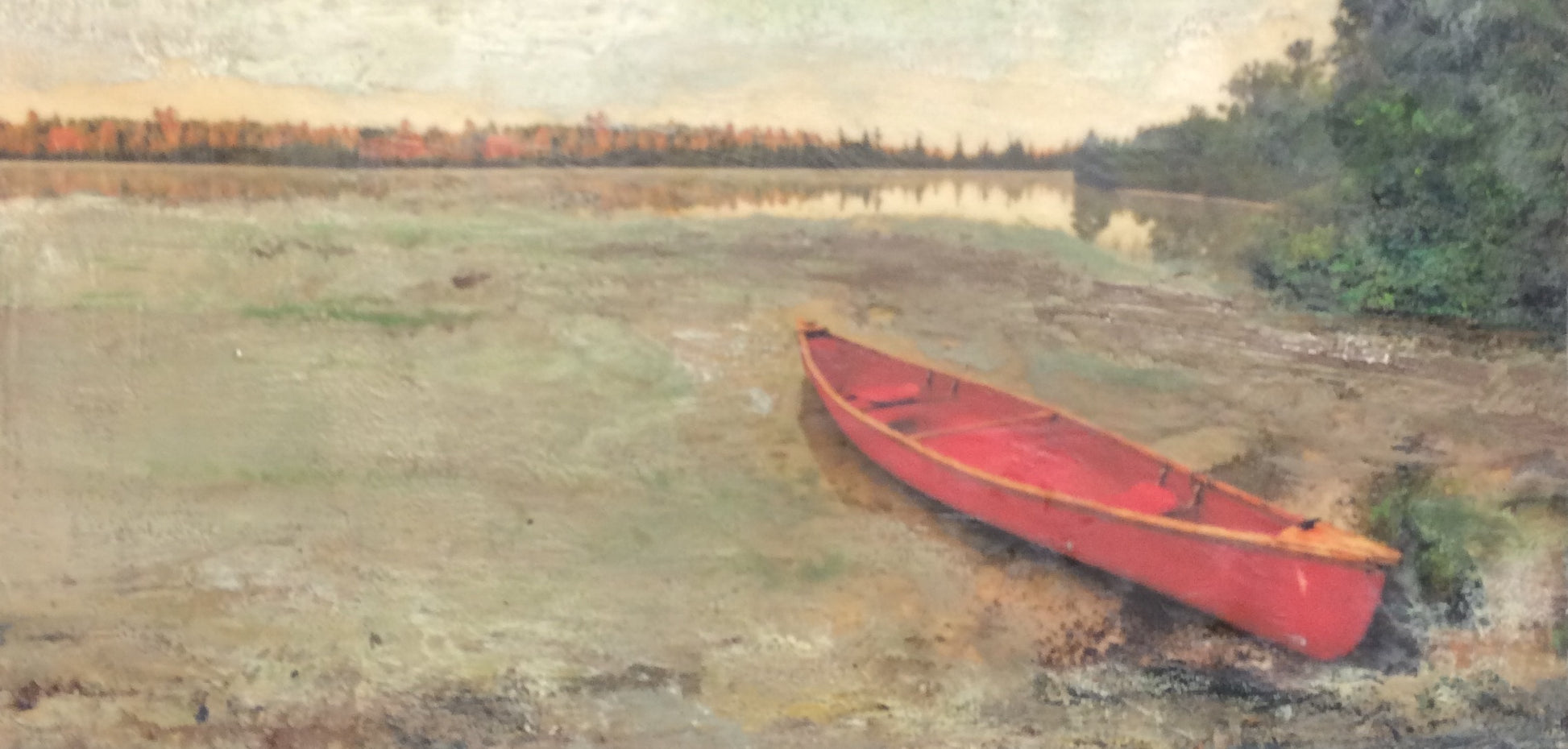 Red Canoe 12x24" unframed image 0