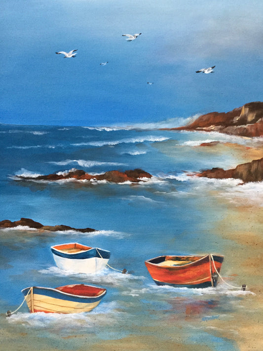Dinghies on the Coast, 16x20" image 0