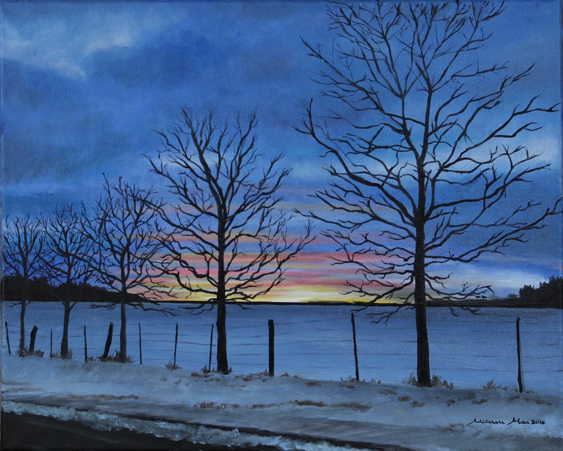 Snowed Field at Sundown image 0