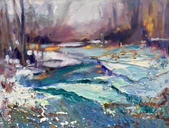 “Wintery Day – Rosedale Creek” – Montague Township, 11x13" image 0