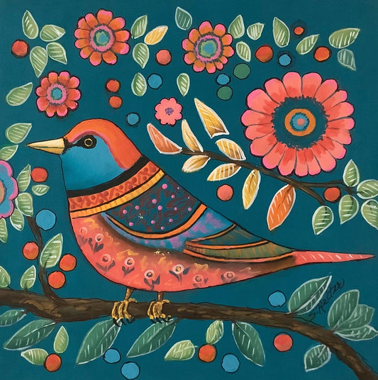 Floral Songbird 8x8 image 0