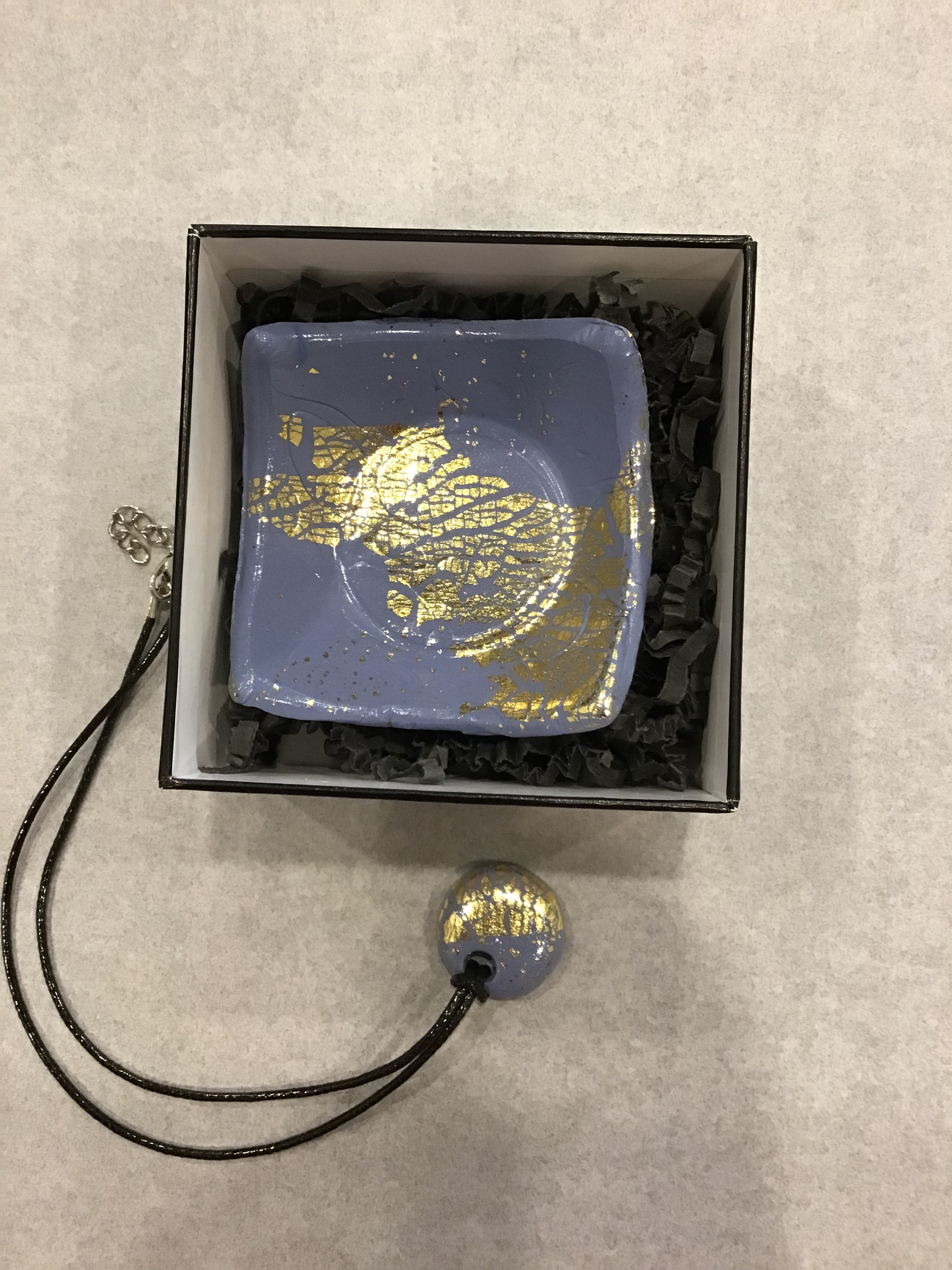 Galaxy Bowl and Pendant (periwinkle gold)  23-05, 3x3" image 0
