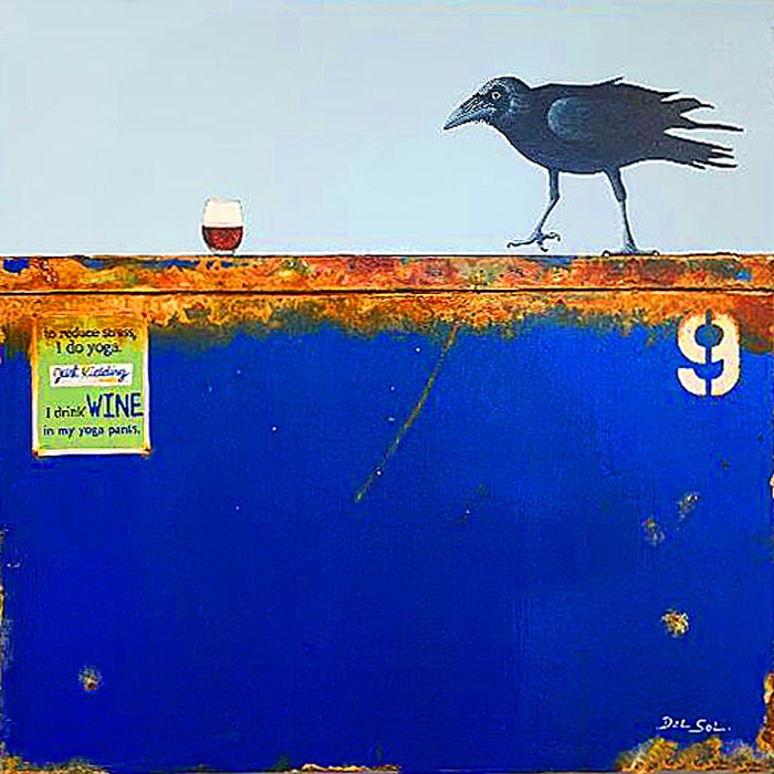 Dumpster Diving CIX: I make wine disappear, what's your superpower? 18x18"