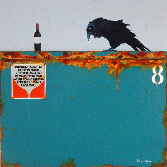 Dumpster Diving CXXI Wine Sommelier, 18x18