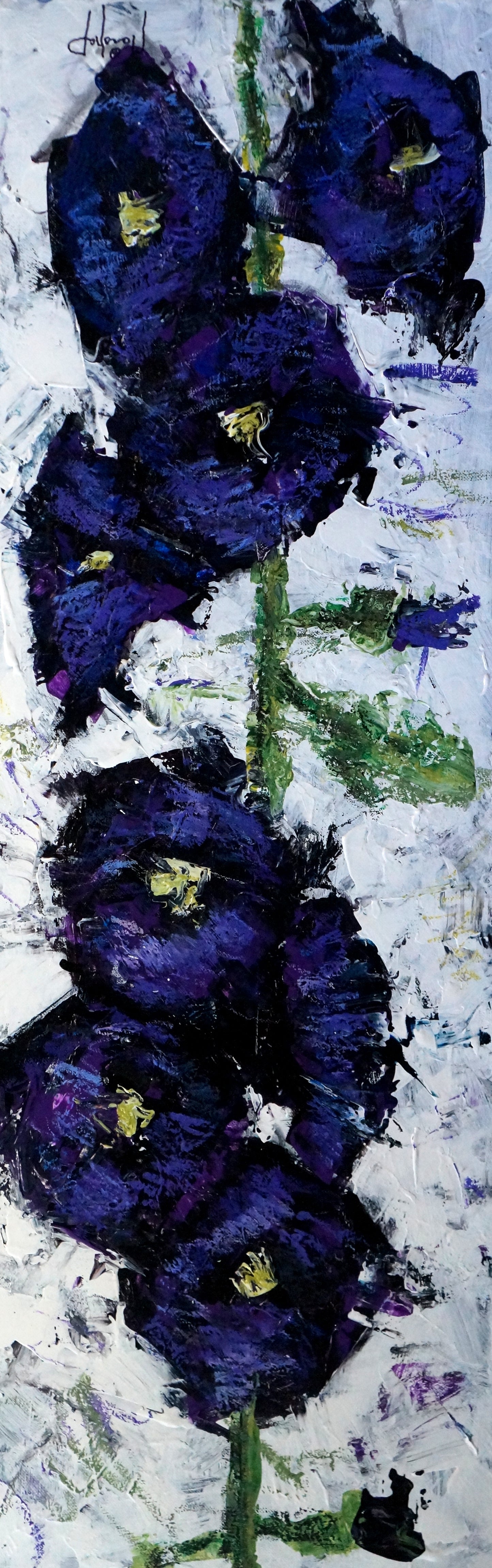 Hollyhooks 36x12"