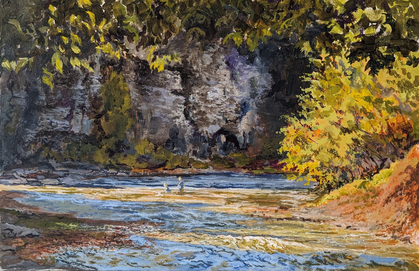 Two Boys in the Elora Gorge, 12x18"