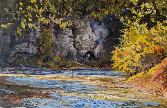 Two Boys in the Elora Gorge, 12x18"