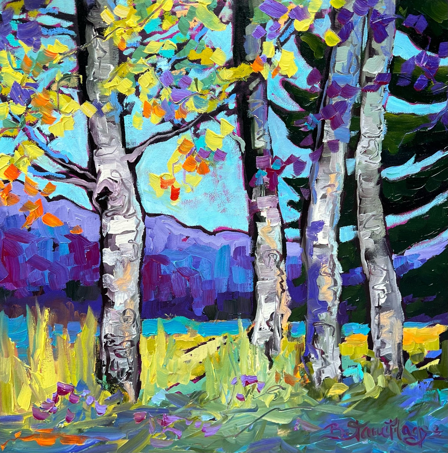 "Birches" Series 2, 16x16" image 0