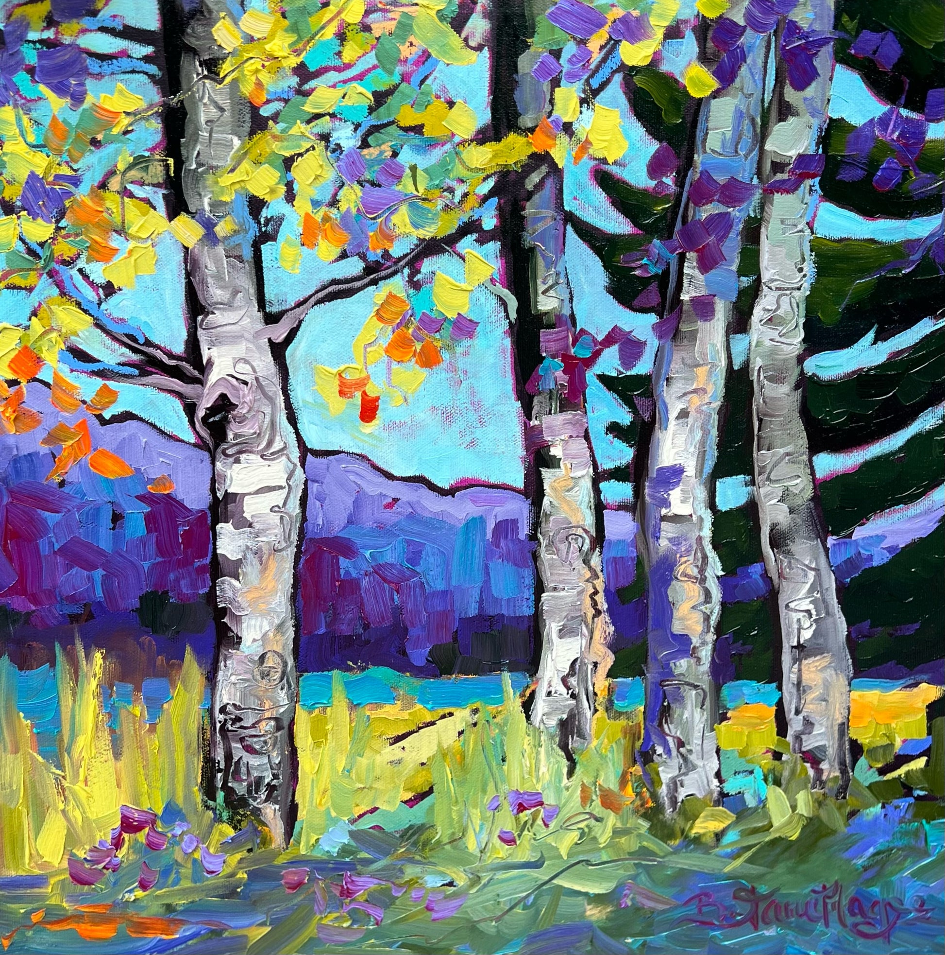 "Birches" Series 2, 16x16" image 0