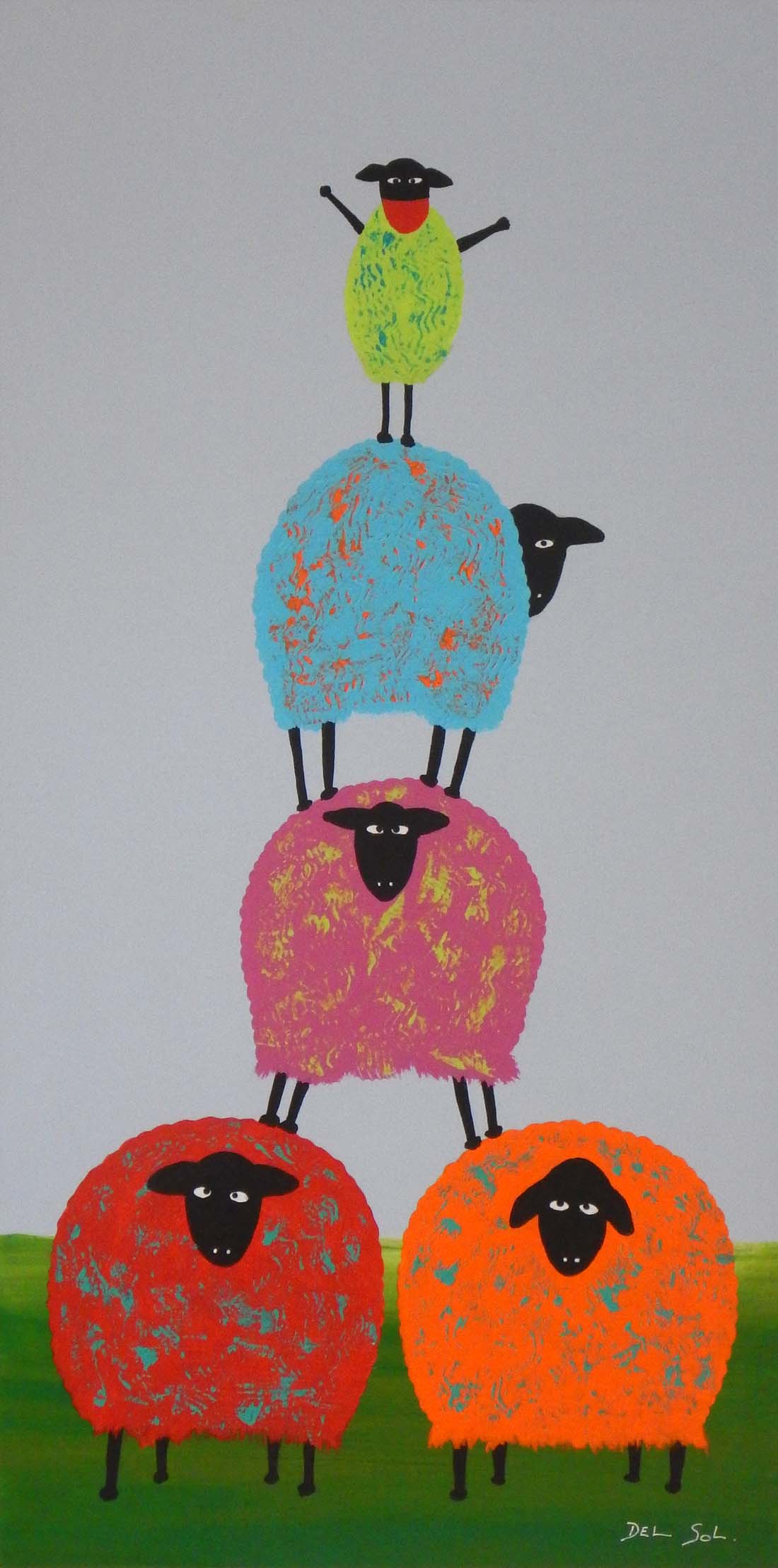 Funky Sheep I, 24x12" image 0
