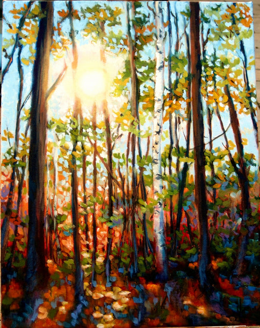 Lone Birch -16” x 19” image 0