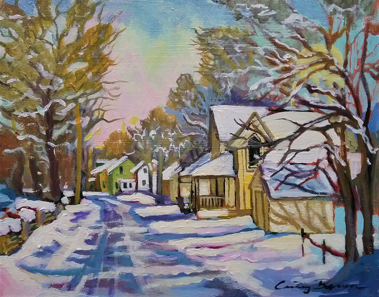 Snowy Day, Mill St., 10x8” image 0