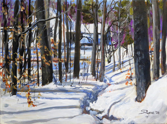 Snow Trails, Homeward Bound 9x12" image 0