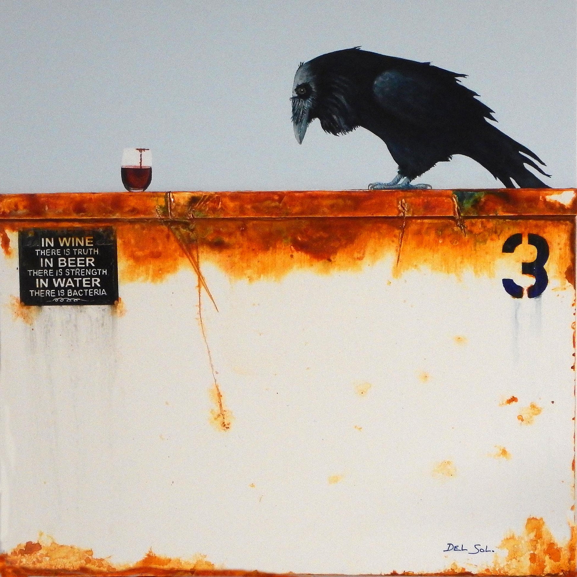 "Dumpster Diving CX: Is Wine O'Clock Somewhere"18x18" image 0