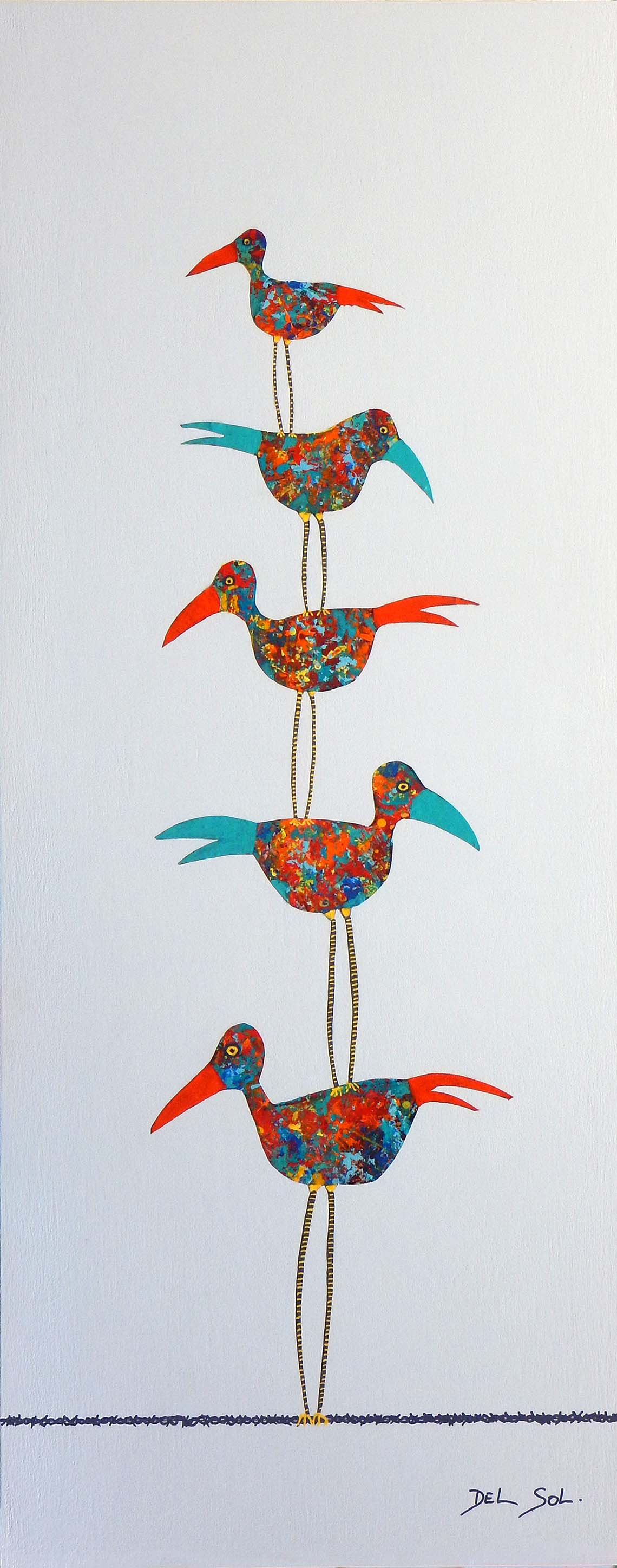 "Funky Birds XXIV: Big Bird Stack 3" 20x8' image 0