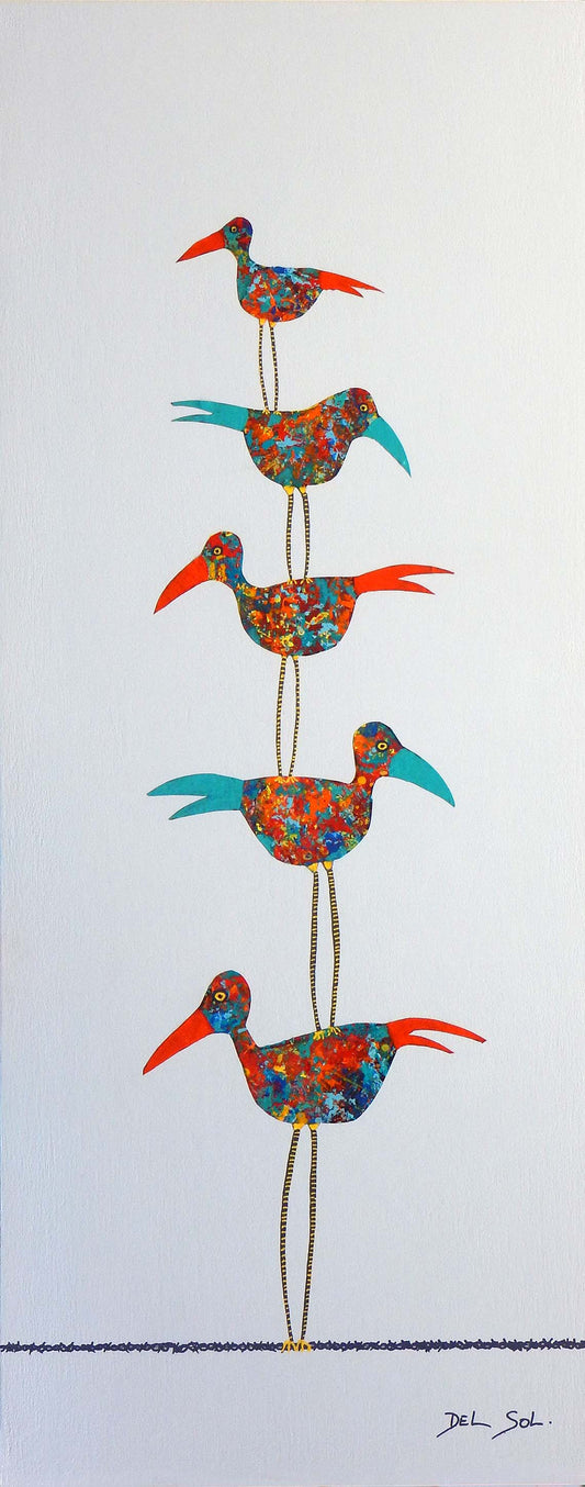 "Funky Birds XXIV: Big Bird Stack 3" 20x8' image 0