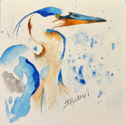 Blue Heron 6x6" image 0